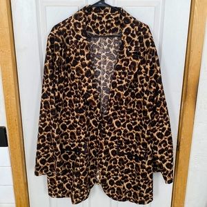 Shein Plus Leopard Boyfriend Blazer - 20